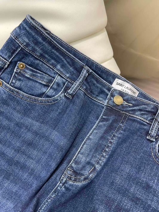 Stretch jeans with embroidered letters on the back pocket