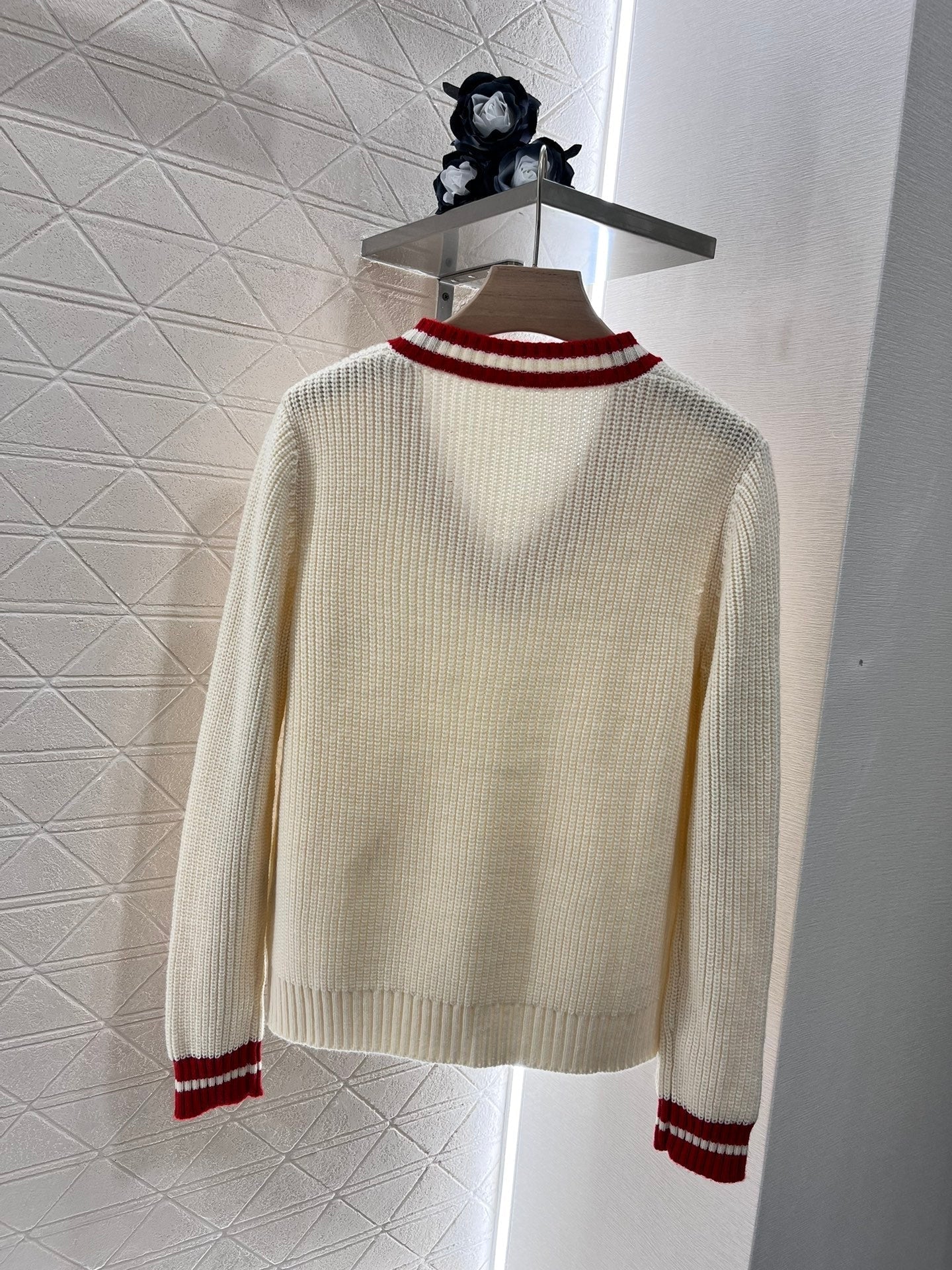 Pull en tricot à col en V pour collège