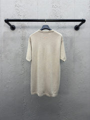Knitted letter signature short sleeves