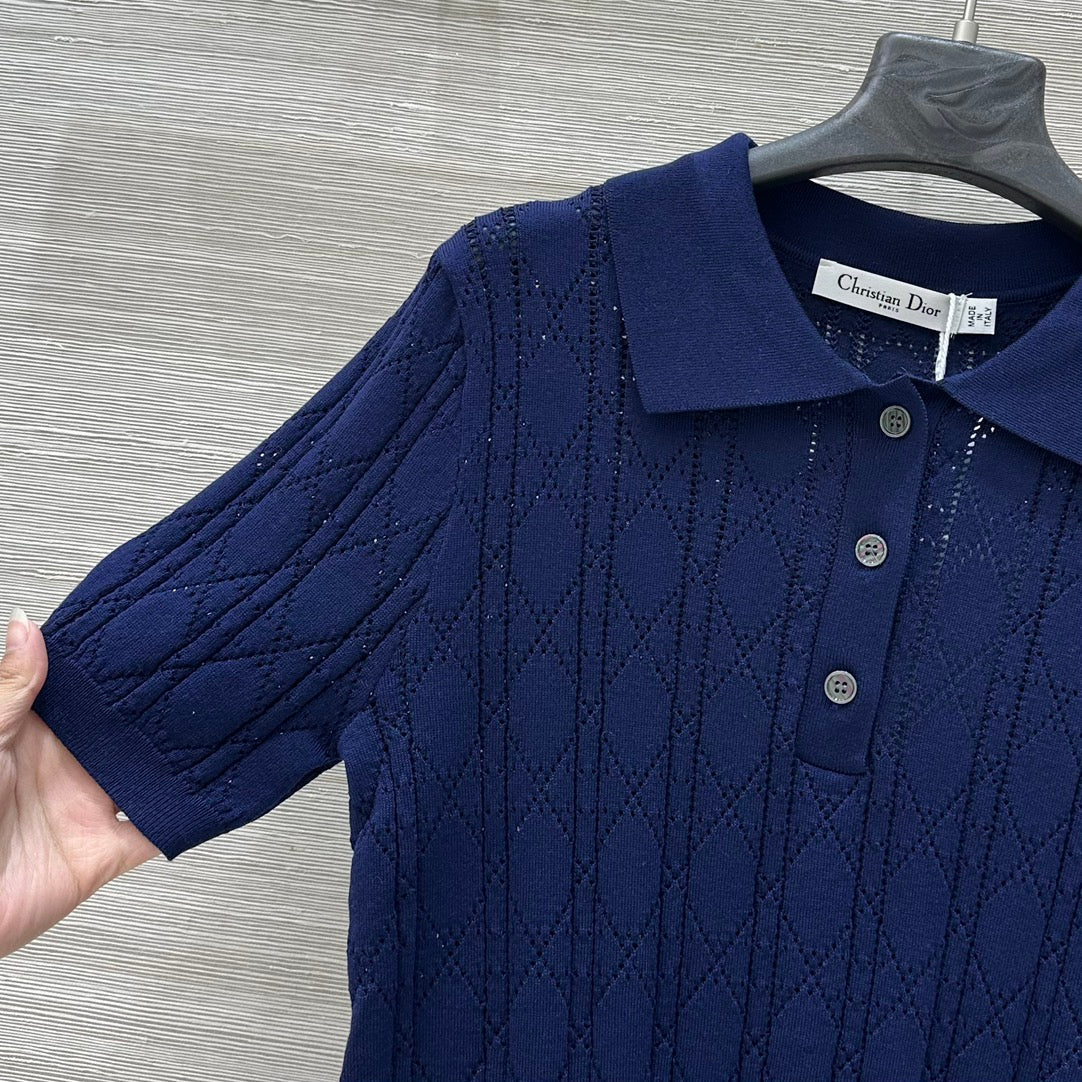 Haut polo creux à manches courtes de style célébrité