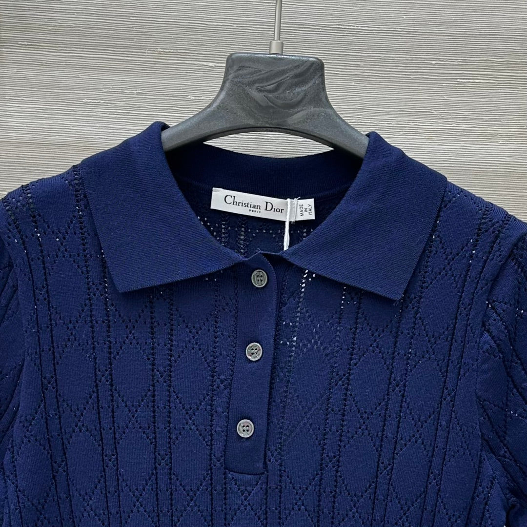 Haut polo creux à manches courtes de style célébrité