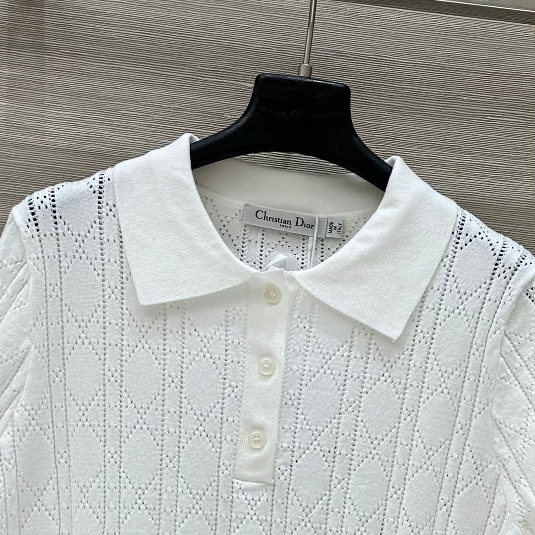 Haut polo creux à manches courtes de style célébrité