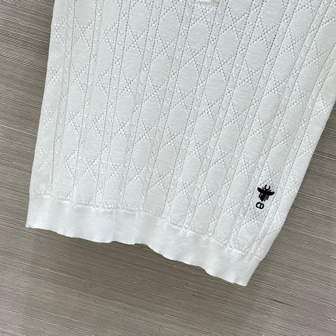 Haut polo creux à manches courtes de style célébrité