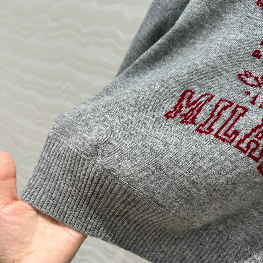 Kurzärmliger Kaschmirpullover