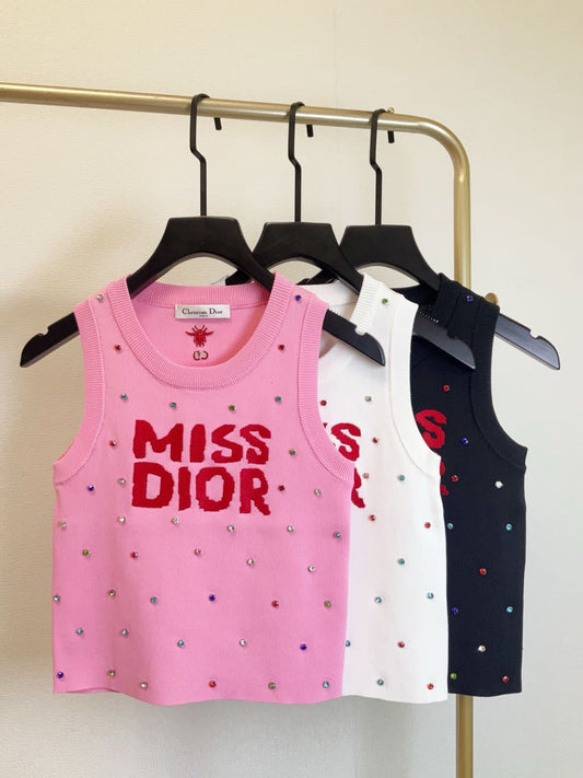 Gestrickte ärmellose Weste mit Rundhalsausschnitt