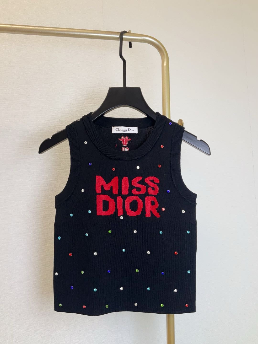 Gestrickte ärmellose Weste mit Rundhalsausschnitt