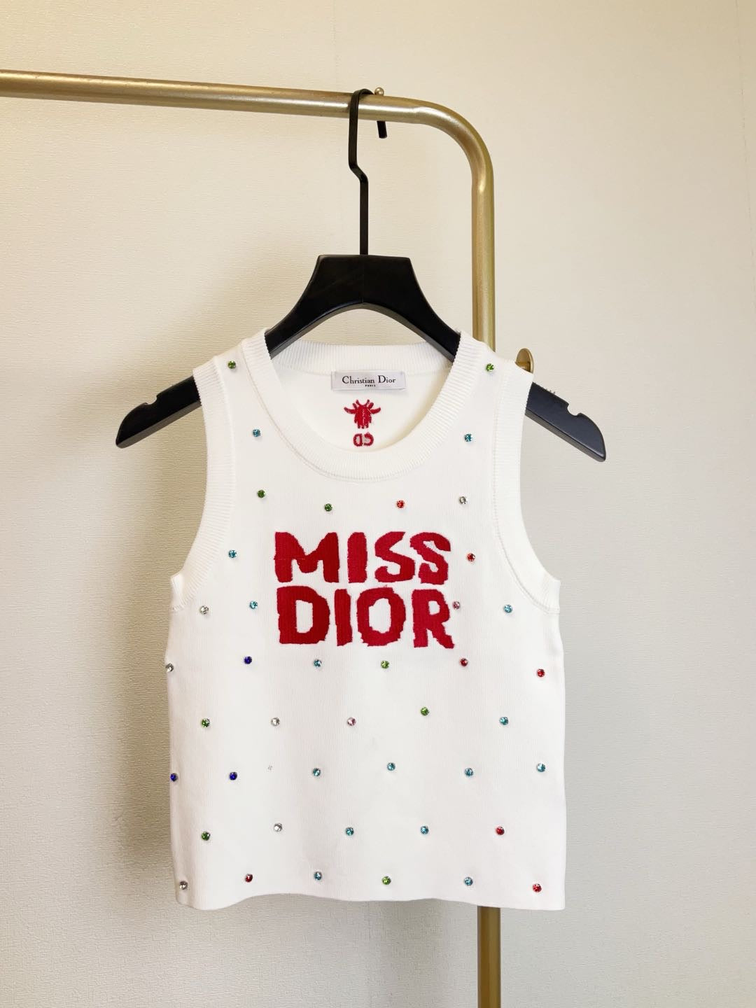 Gestrickte ärmellose Weste mit Rundhalsausschnitt