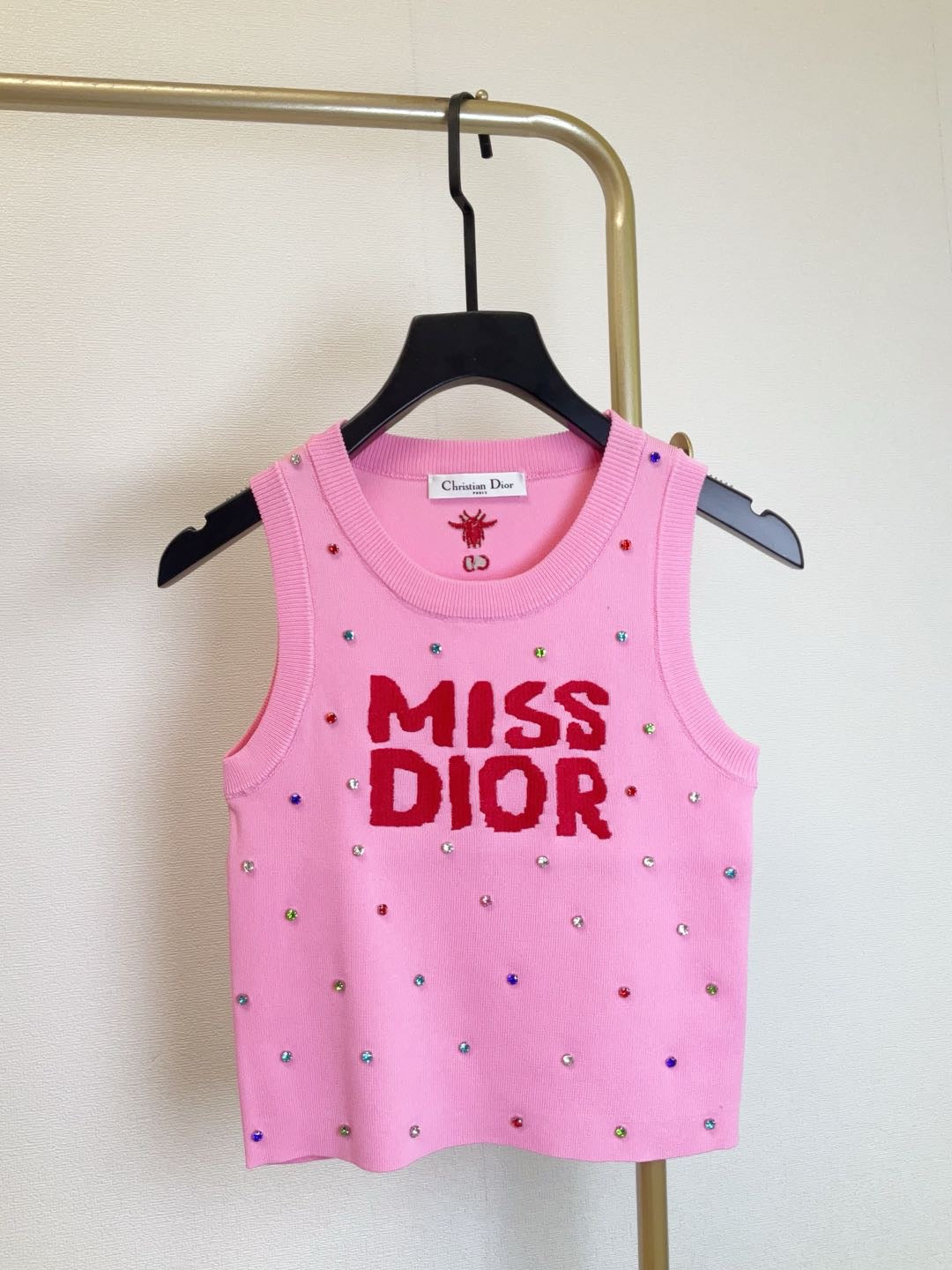 Gestrickte ärmellose Weste mit Rundhalsausschnitt