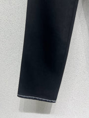 style ski series thick straight denim trousers