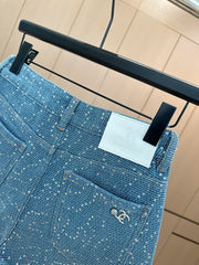 Heavy sequin denim shorts