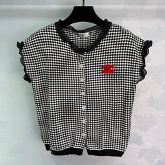 Houndstooth Short Sleeve Cardigan