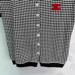 Houndstooth Short Sleeve Cardigan
