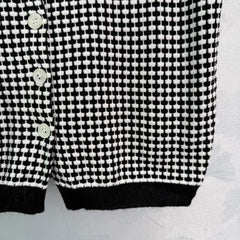 Houndstooth Short Sleeve Cardigan