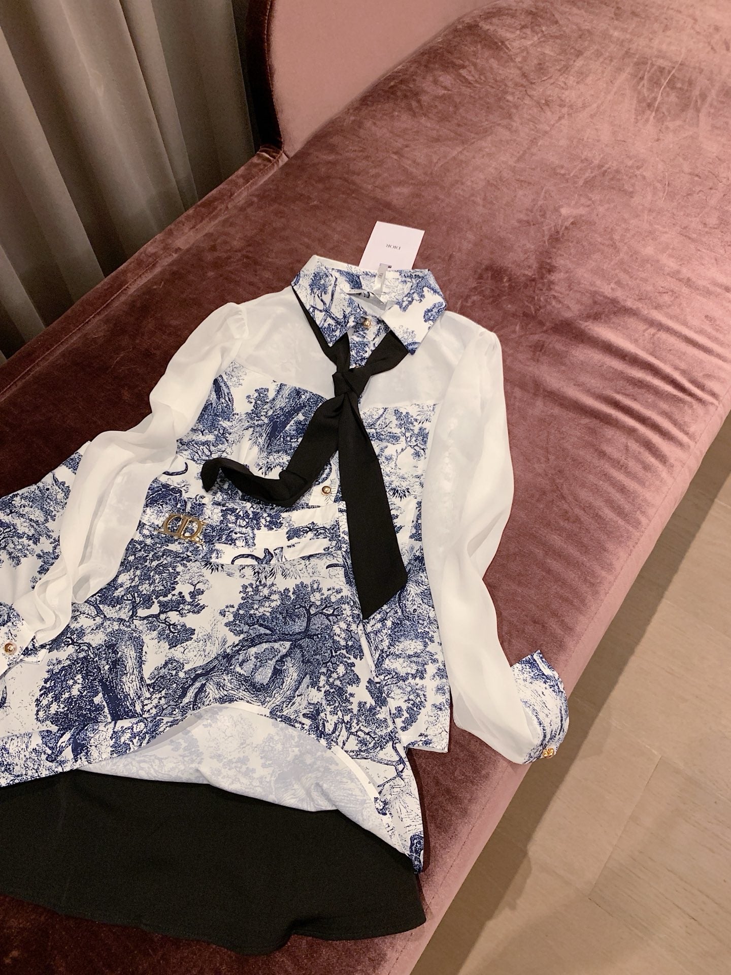 Ensemble chemise et jupe en mousseline de soie à imprimé zoo 