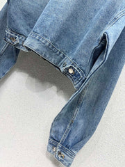 leather collar denim jacket