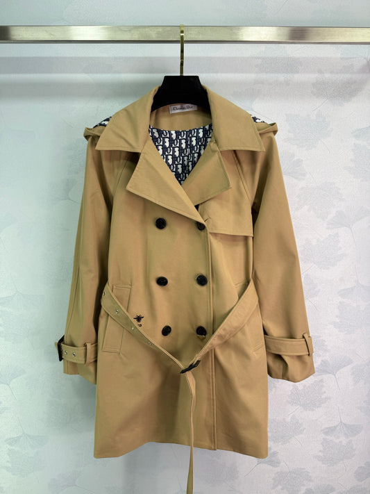 lapel belted trench coat