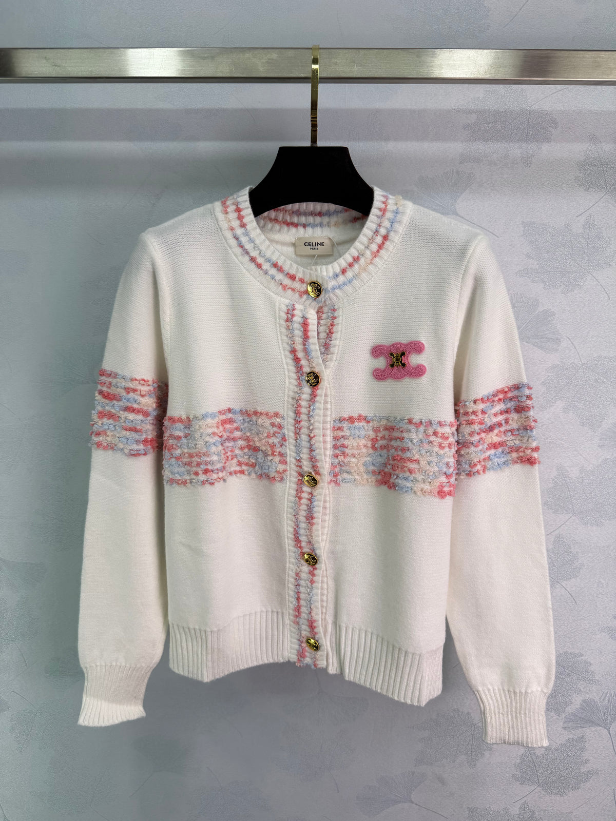 Arc de Triomphe knitted round neck long-sleeved cardigan