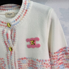 Arc de Triomphe knitted round neck long-sleeved cardigan