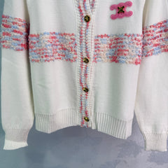 Arc de Triomphe knitted round neck long-sleeved cardigan