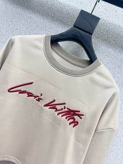 Embroidered Letter Sweatshirt Embossed Casual Suit