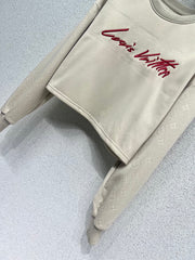 Embroidered Letter Sweatshirt Embossed Casual Suit