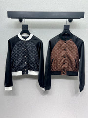 Colorblock monogram jacket