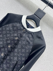 Colorblock monogram jacket