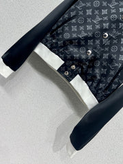 Colorblock monogram jacket