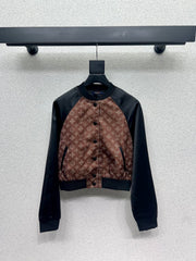 Colorblock monogram jacket