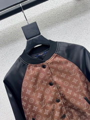Colorblock monogram jacket