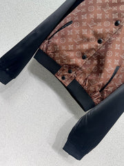 Colorblock monogram jacket
