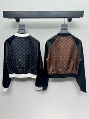 Colorblock monogram jacket