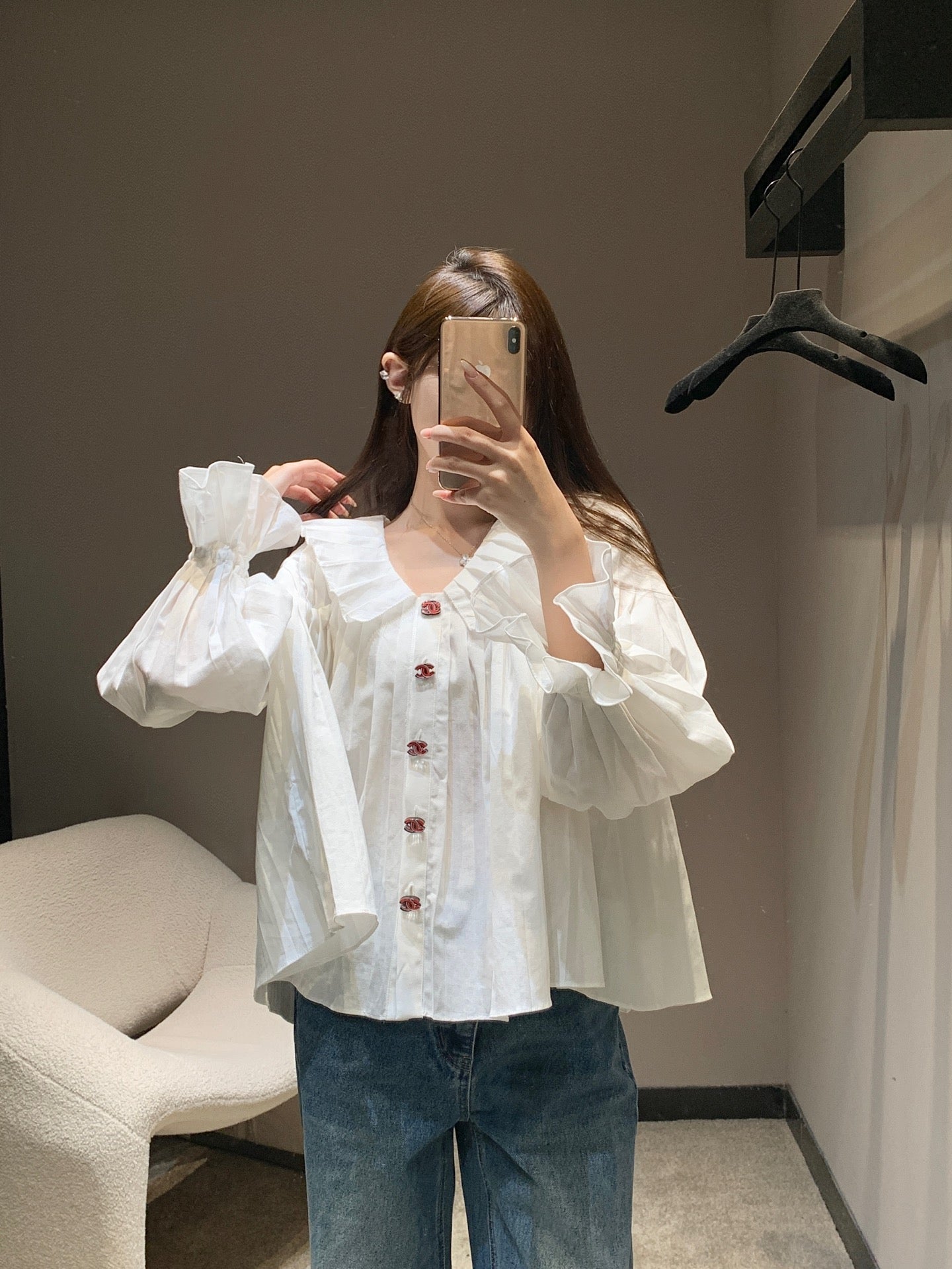 Bedrucktes Slim-Fit-Stretch-Hemd mit Streifen