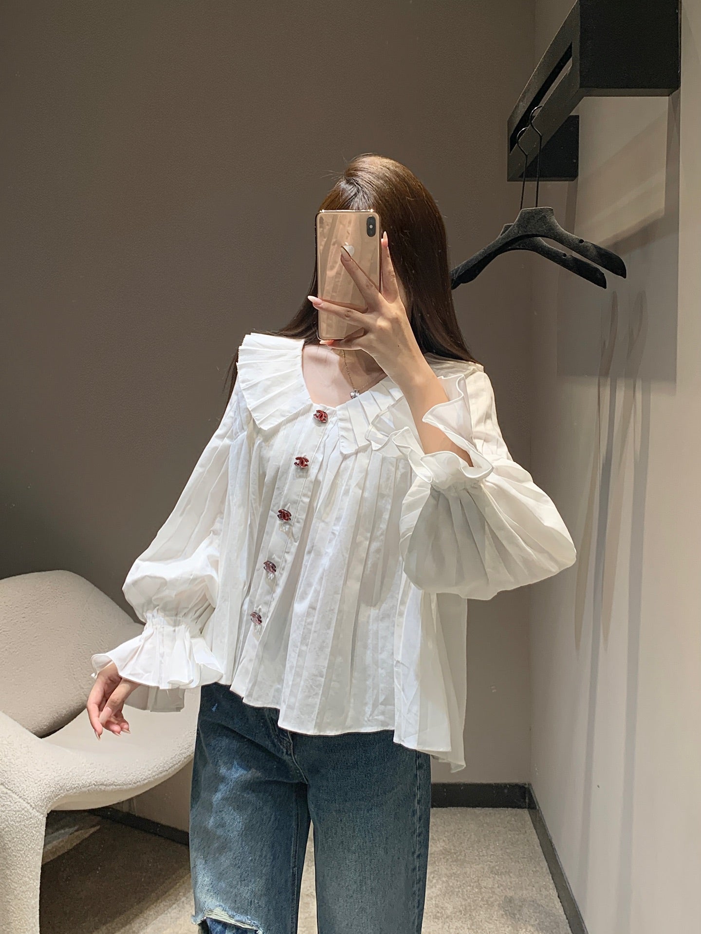 Bedrucktes Slim-Fit-Stretch-Hemd mit Streifen