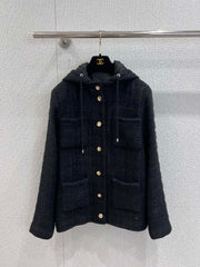 New model from the Handicraft Workshop series: woven four-pocket hooded nylon jacket