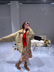 Soft silhouette lambswool coat
