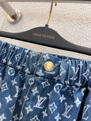 Laser Printed Denim Elastic Waist Jeans