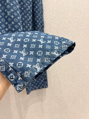 Laser Printed Denim Elastic Waist Jeans