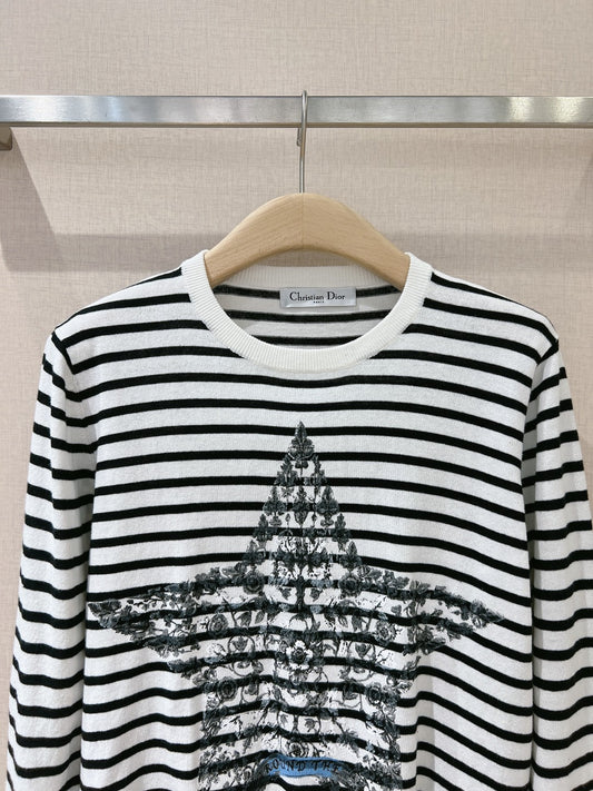 Round neck striped print latest star ⭐️ pullover