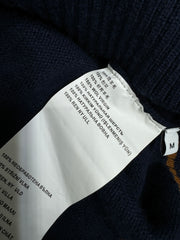 Contrast color crew neck knitted long sleeves