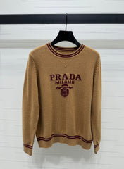 Contrast color crew neck knitted long sleeves