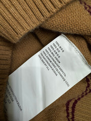 Contrast color crew neck knitted long sleeves