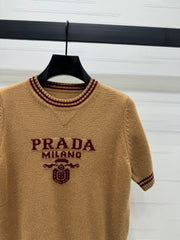 crew neck short-sleeved sweater