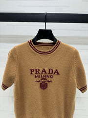 crew neck short-sleeved sweater