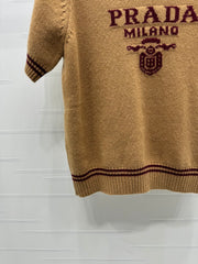 crew neck short-sleeved sweater