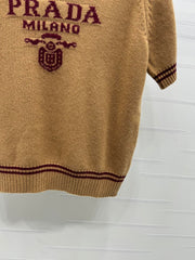 crew neck short-sleeved sweater