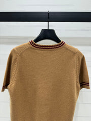 crew neck short-sleeved sweater