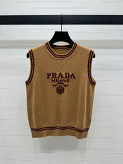 crew-neck knit vest