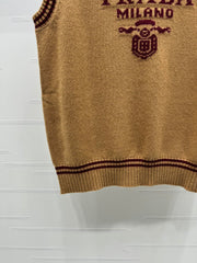 crew-neck knit vest