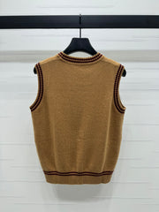 crew-neck knit vest